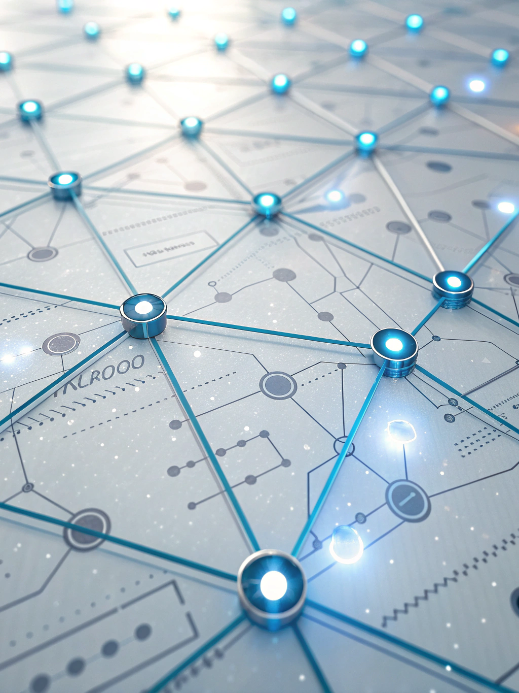 Abstract network illustration representing a connected AI clone