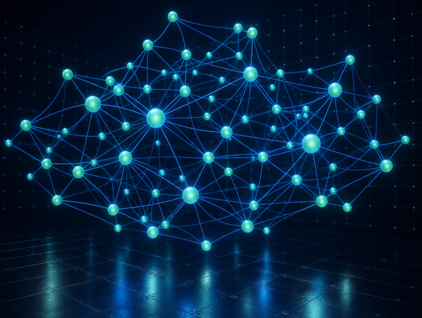 Digital network structure representing AI clone knowledge architecture